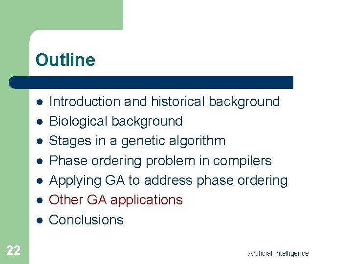 Outline l l l l 22 Introduction and historical background Biological background Stages in