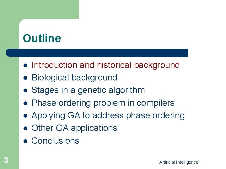 Outline l l l l 3 Introduction and historical background Biological background Stages in