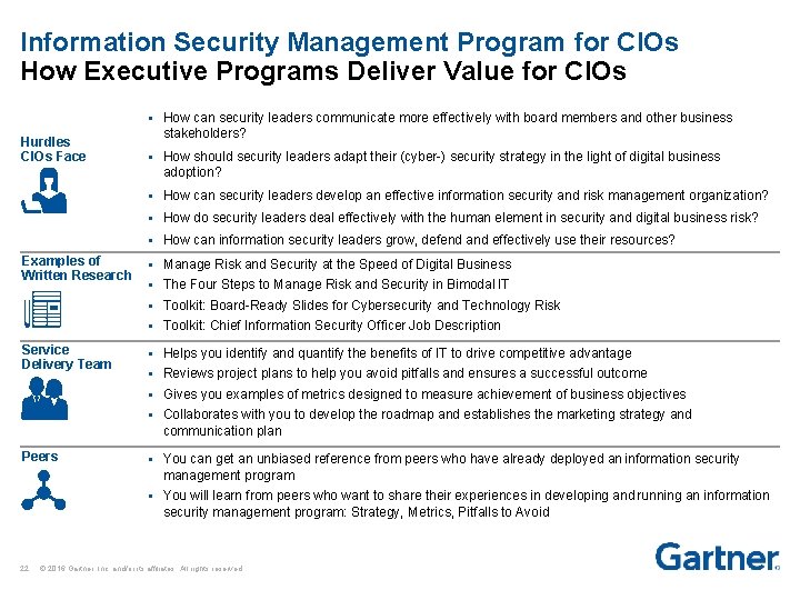 Information Security Management Program for CIOs How Executive Programs Deliver Value for CIOs §