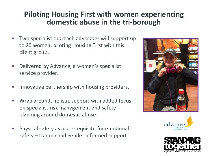 Piloting Housing First with women experiencing domestic abuse in the tri-borough • Two specialist