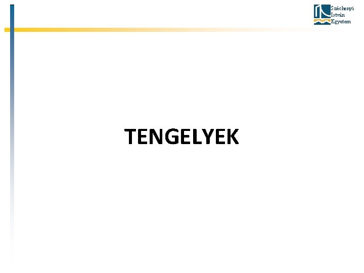 Széchenyi István Egyetem TENGELYEK 