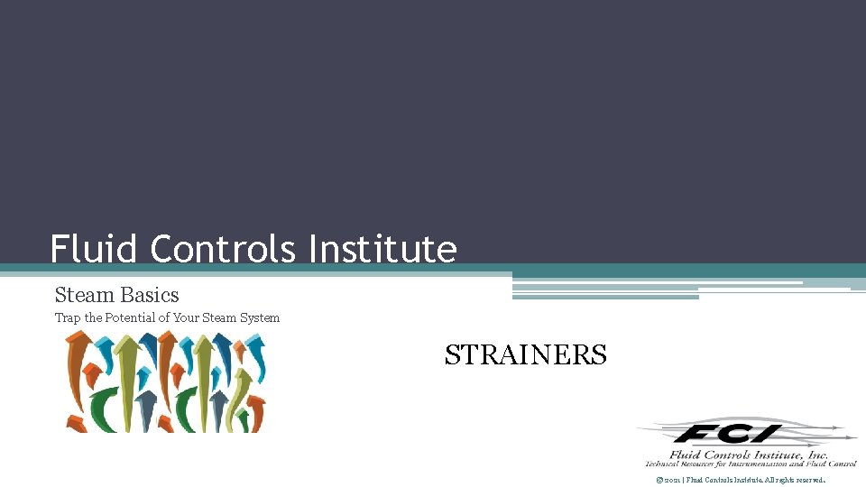 Fluid Controls Institute Steam Basics Trap the Potential of Your Steam System STRAINERS ©