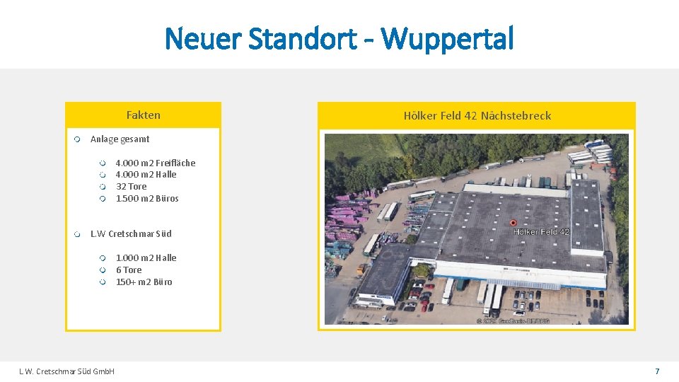 Neuer Standort - Wuppertal Fakten Hölker Feld 42 Nächstebreck Anlage gesamt 4. 000 m