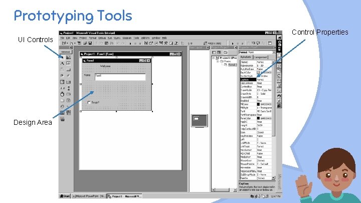 Prototyping Tools UI Controls Design Area Control Properties 