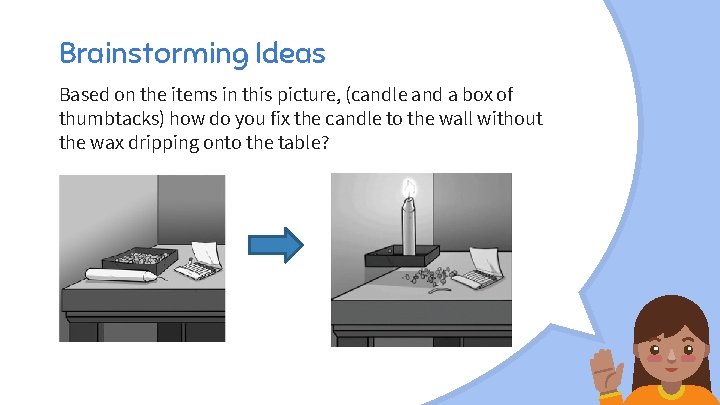 Brainstorming Ideas Based on the items in this picture, (candle and a box of