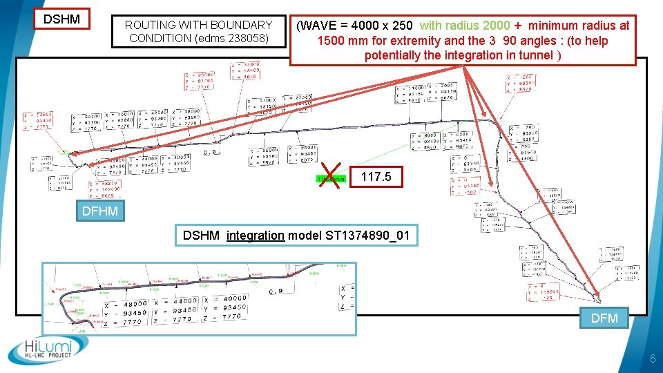 DSHM ROUTING WITH BOUNDARY CONDITION (edms 238058) (WAVE = 4000 x 250 with radius