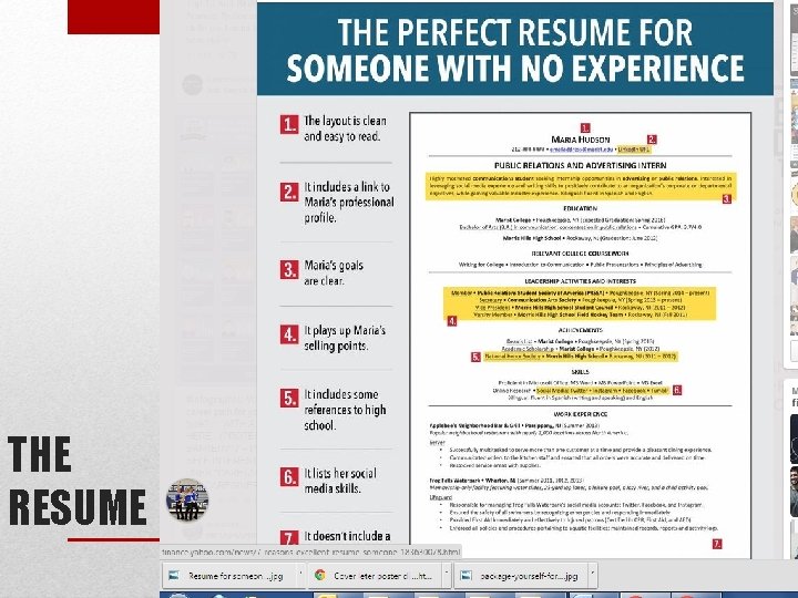 THE RESUME THE RESUME