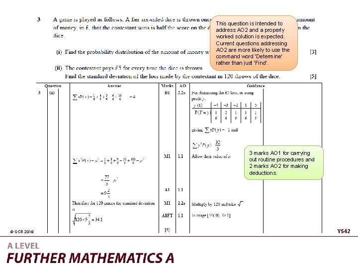 This question is intended to address AO 2 and a properly worked solution is