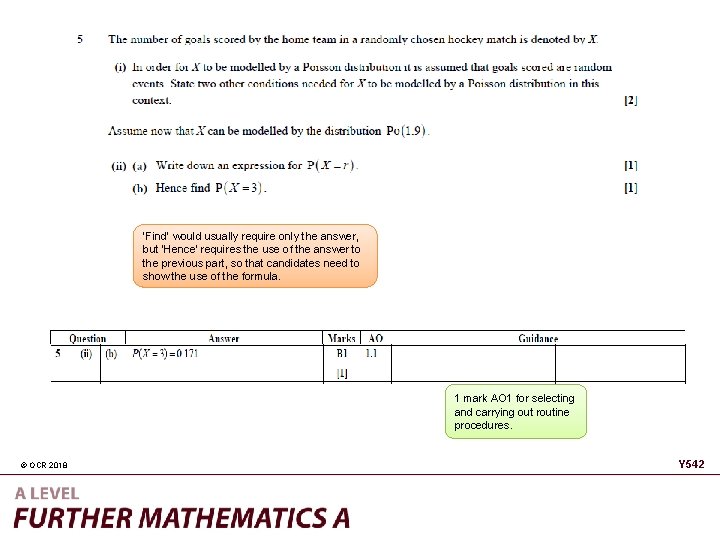 ‘Find’ would usually require only the answer, but ‘Hence’ requires the use of the