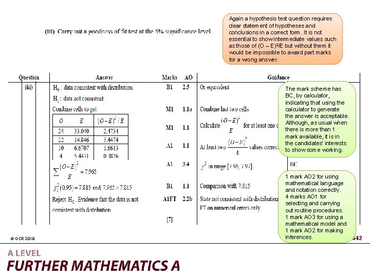 Again a hypothesis test question requires clear statement of hypotheses and conclusions in a