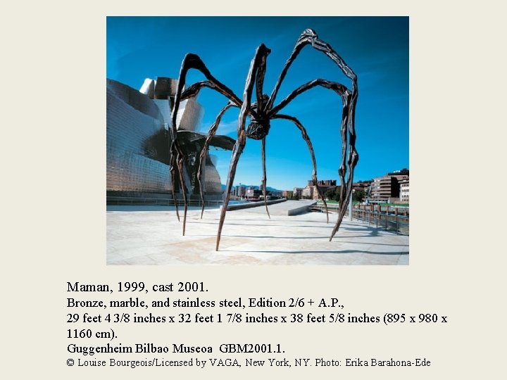 Maman, 1999, cast 2001. Bronze, marble, and stainless steel, Edition 2/6 + A. P.