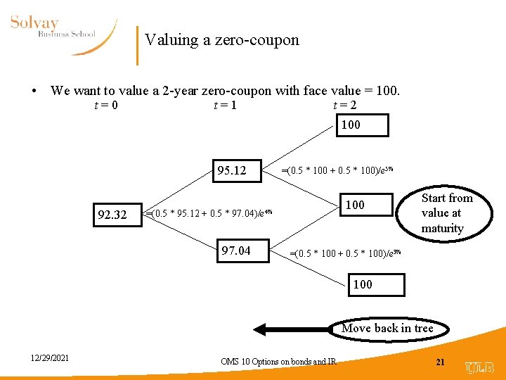 Valuing a zero-coupon • We want to value a 2 -year zero-coupon with face