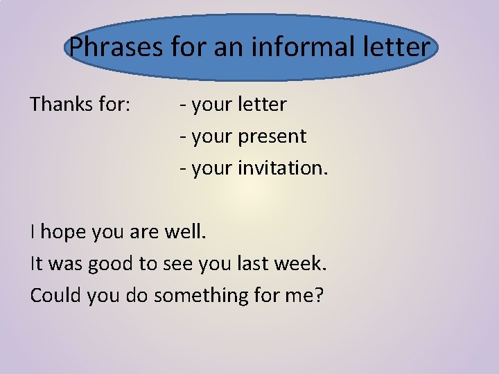 Formal And Informal Letters Elementary An Informal Letter