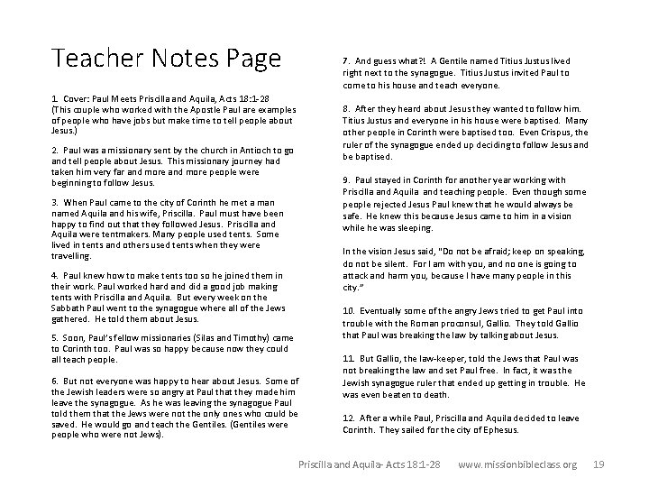 Teacher Notes Page 7. And guess what? ! A Gentile named Titius Justus lived Teacher Notes Page 7. And guess what? ! A Gentile named Titius Justus lived