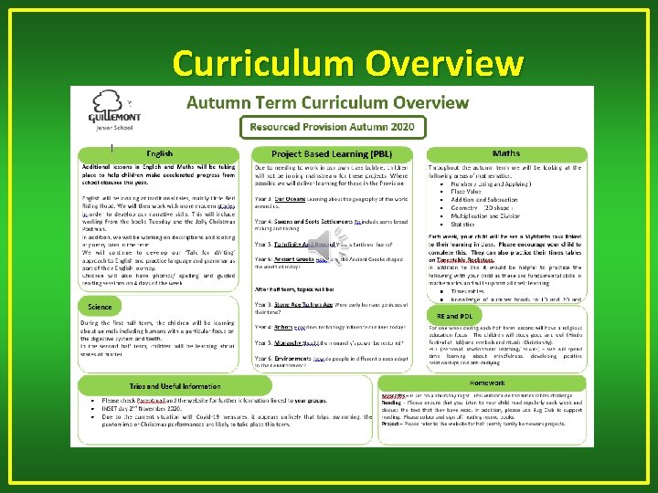 Curriculum Overview 