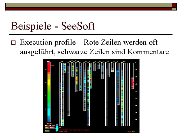 Beispiele - See. Soft o Execution profile – Rote Zeilen werden oft ausgeführt, schwarze Beispiele - See. Soft o Execution profile – Rote Zeilen werden oft ausgeführt, schwarze