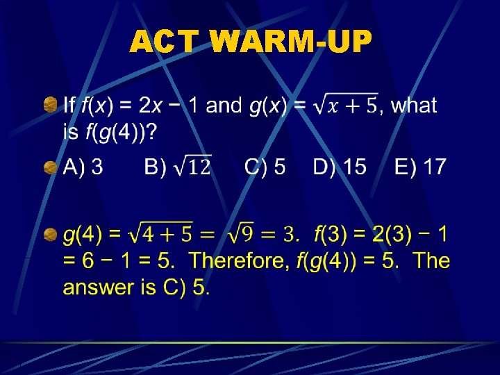 ACT WARM-UP 