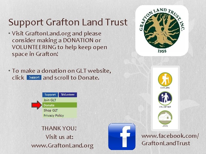 Support Grafton Land Trust • Visit Grafton. Land. org and please consider making a