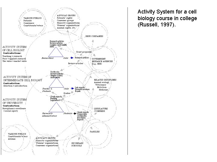 Activity System for a cell biology course in college (Russell, 1997). 