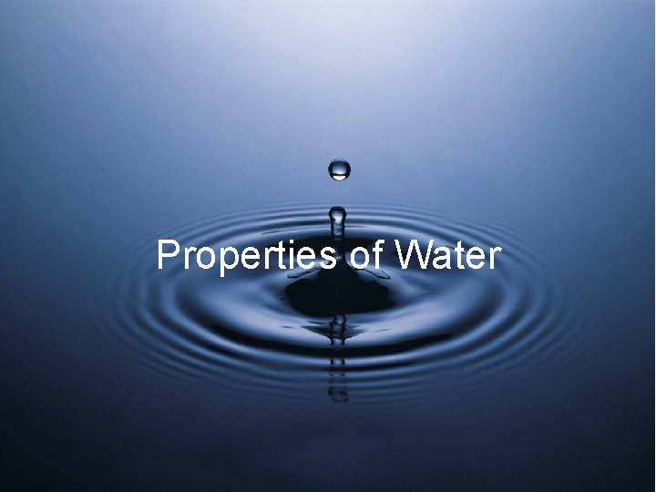 Properties of Water 