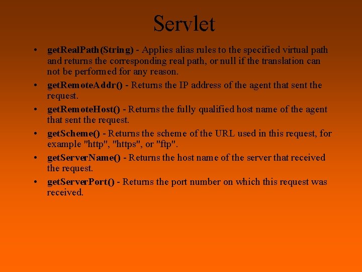 Servlet • get. Real. Path(String) - Applies alias rules to the specified virtual path