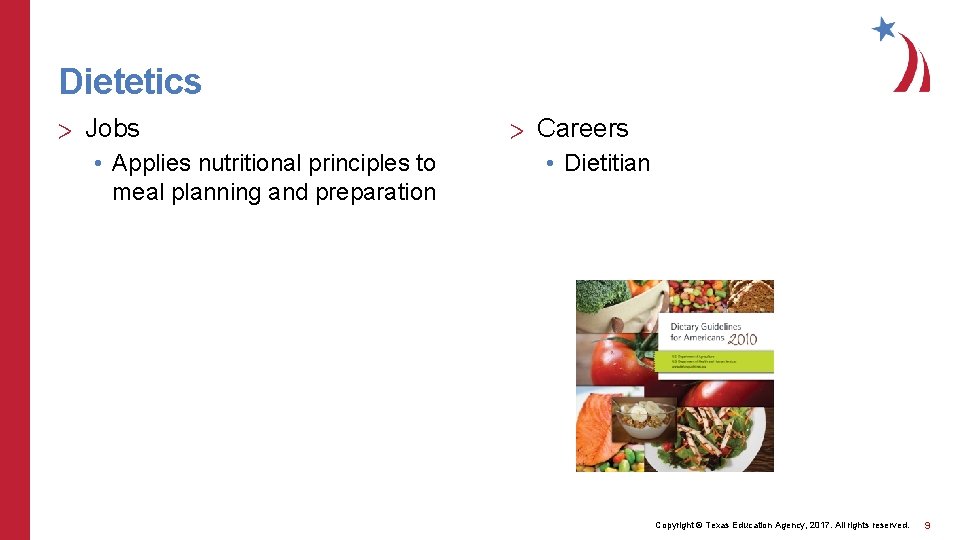 Dietetics > Jobs • Applies nutritional principles to meal planning and preparation > Careers
