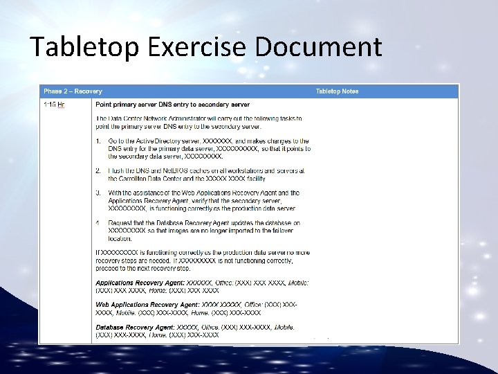 Tabletop Exercise Document 