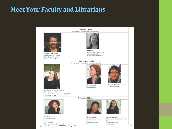 Meet Your Faculty and Librarians 