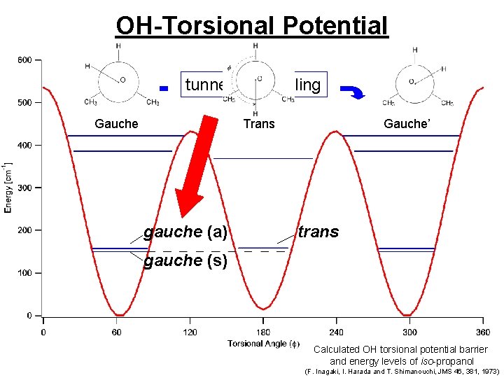 OH-Torsional Potential tunneling coupling Gauche Trans gauche (a) Gauche’ trans gauche (s) Calculated OH