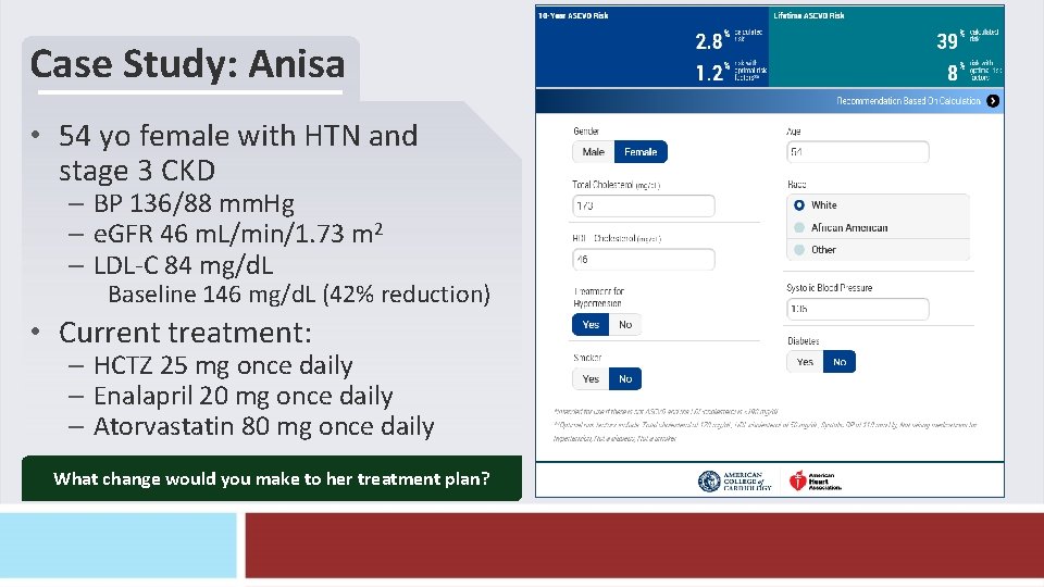 Case Study: Anisa • 54 yo female with HTN and stage 3 CKD – Case Study: Anisa • 54 yo female with HTN and stage 3 CKD –