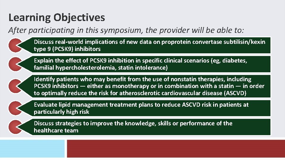 Learning Objectives After participating in this symposium, the provider will be able to: Discuss Learning Objectives After participating in this symposium, the provider will be able to: Discuss