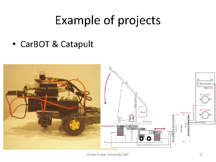 Example of projects • Car. BOT & Catapult Simon Fraser University SIAT 11 