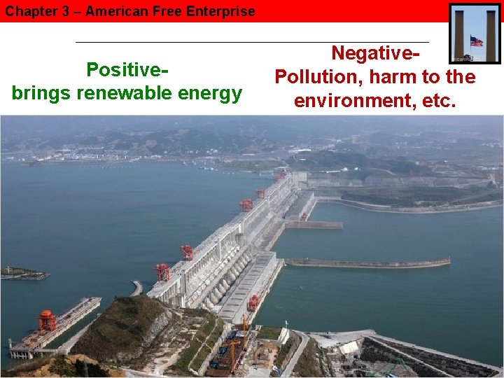 Chapter 3 – American Free Enterprise Positivebrings renewable energy Negative. Pollution, harm to the