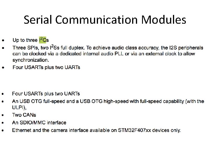 Serial Communication Modules 