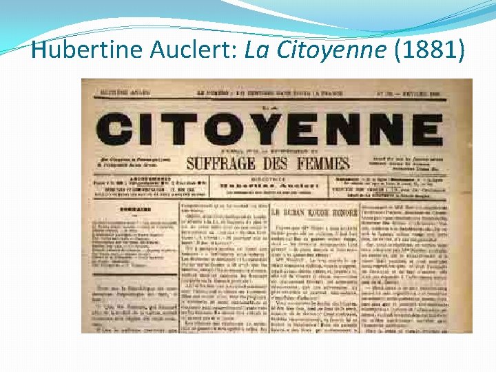 Hubertine Auclert: La Citoyenne (1881) 