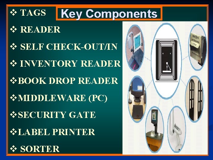 v TAGS Key Components v READER v SELF CHECK-OUT/IN v INVENTORY READER v. BOOK v TAGS Key Components v READER v SELF CHECK-OUT/IN v INVENTORY READER v. BOOK