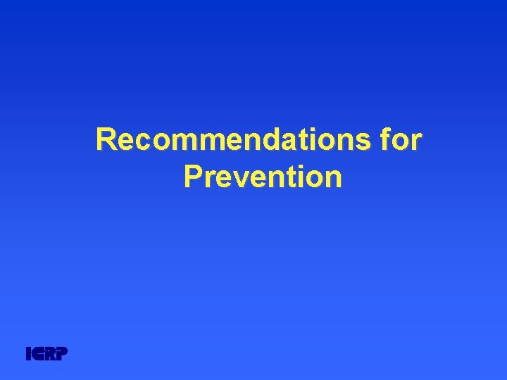 Recommendations for Prevention DOM 07/PP, lp Recommendations for Prevention DOM 07/PP, lp