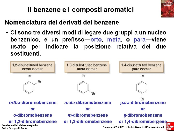 Il benzene e i composti aromatici Nomenclatura dei derivati del benzene • Ci sono