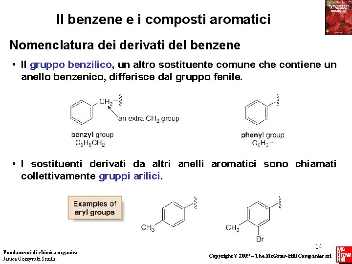 Il benzene e i composti aromatici Nomenclatura dei derivati del benzene • Il gruppo