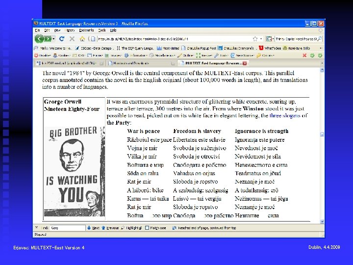 1984: aligned annotated Erjavec: MULTEXT-East Version 4 Dublin, 4. 4. 2009 