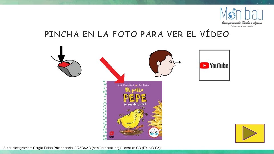 PINCHA EN LA FOTO PARA VER EL VÍDEO Autor pictogramas: Sergio Palao Procedencia: ARASAAC PINCHA EN LA FOTO PARA VER EL VÍDEO Autor pictogramas: Sergio Palao Procedencia: ARASAAC