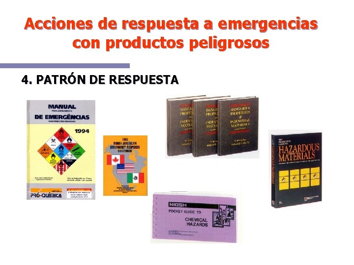 Acciones de respuesta a emergencias con productos peligrosos 4. PATRÓN DE RESPUESTA 