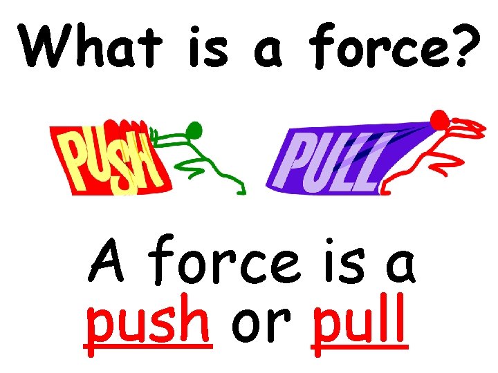 What is a force? A force is a push or pull 