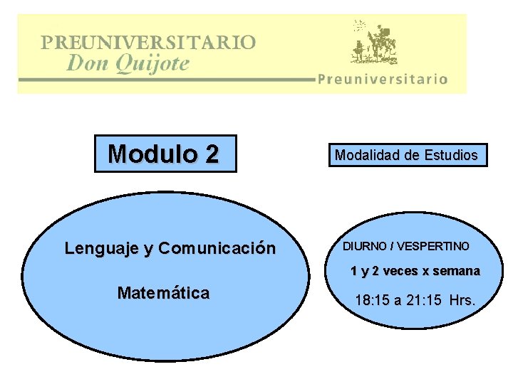 Modulo 2 Lenguaje y Comunicación Modalidad de Estudios DIURNO / VESPERTINO 1 y 2