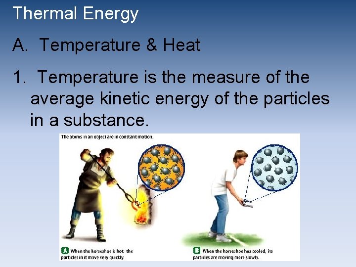 Thermal Energy A. Temperature & Heat 1. Temperature is the measure of the average