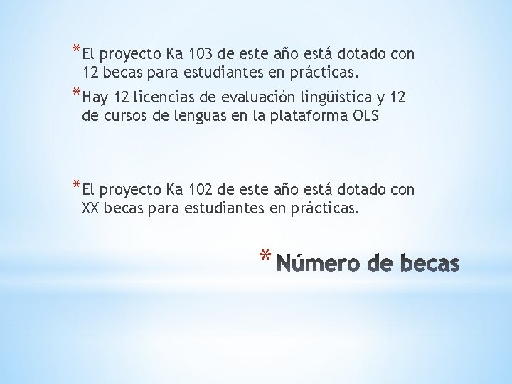 *El proyecto Ka 103 de este año está dotado con 12 becas para estudiantes