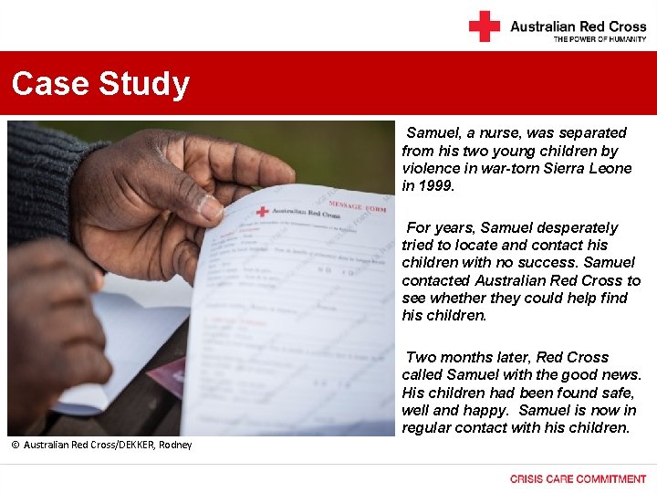 Case Study • Samuel, a nurse, was separated from his two young children by