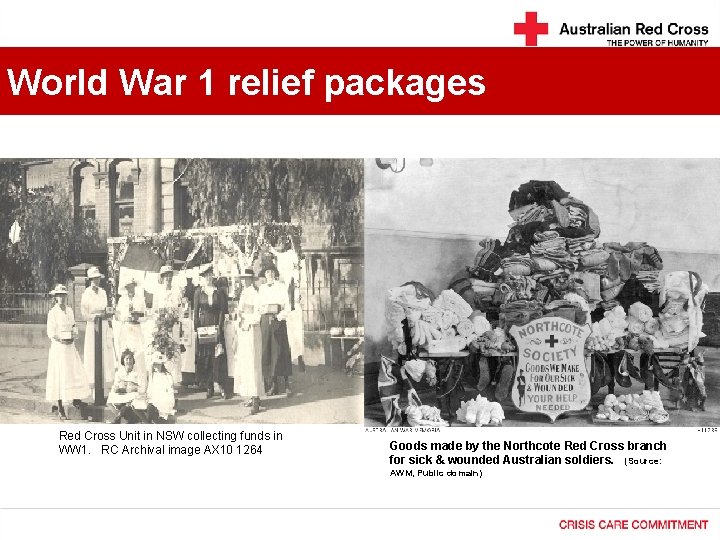 ww 1 War 1 relief packages World Red Cross Unit in NSW collecting funds