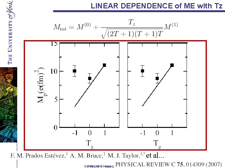 LINEAR DEPENDENCE of ME with Tz et al. . . Bentley PRESPEC et al