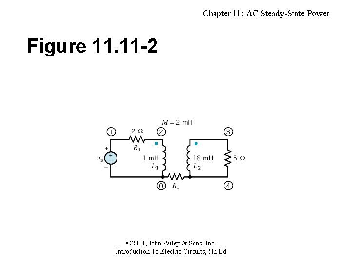 Chapter 11: AC Steady-State Power Figure 11. 11 -2 © 2001, John Wiley &